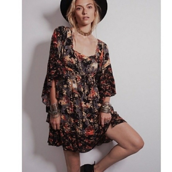 Free People Heart Of Gold Floral Mini Dress - Picture 2 of 6